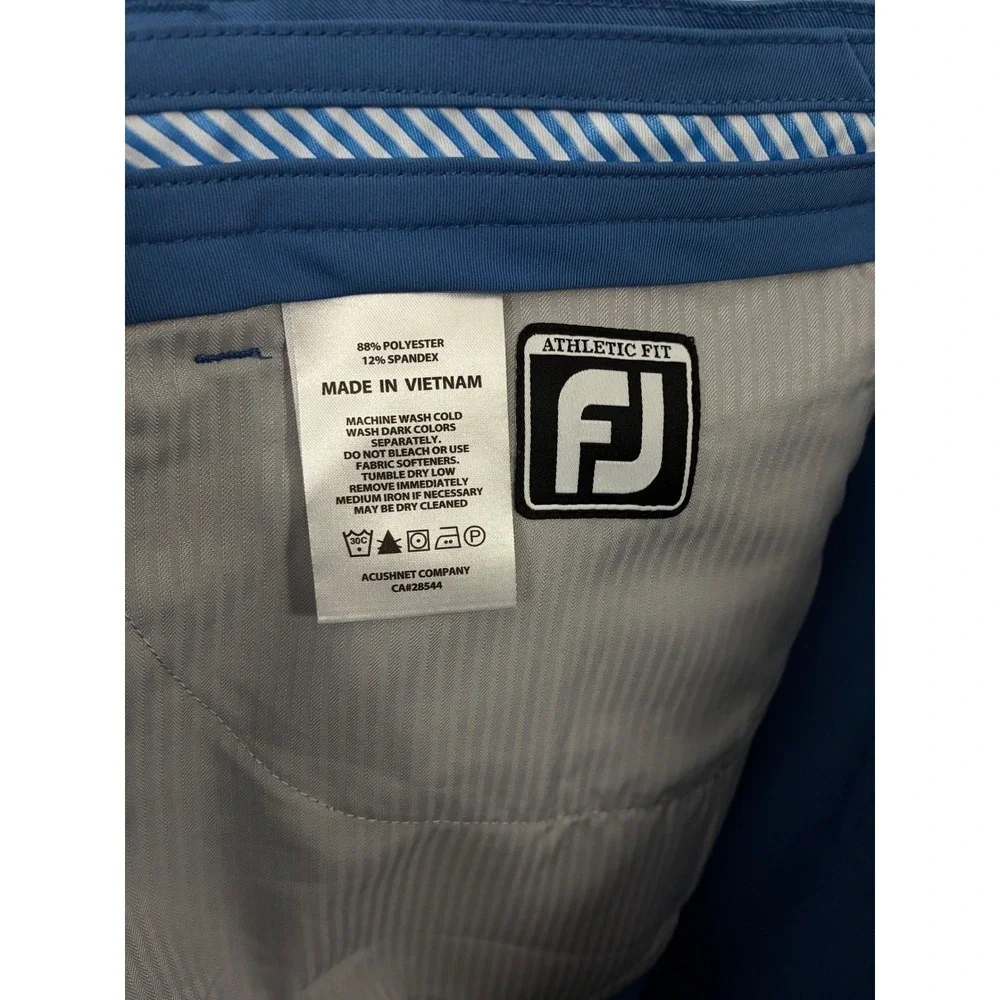 FootJoy Golf Pants Mens 40x30 Blue Athletic Fit 5-Pocket Performance Trousers